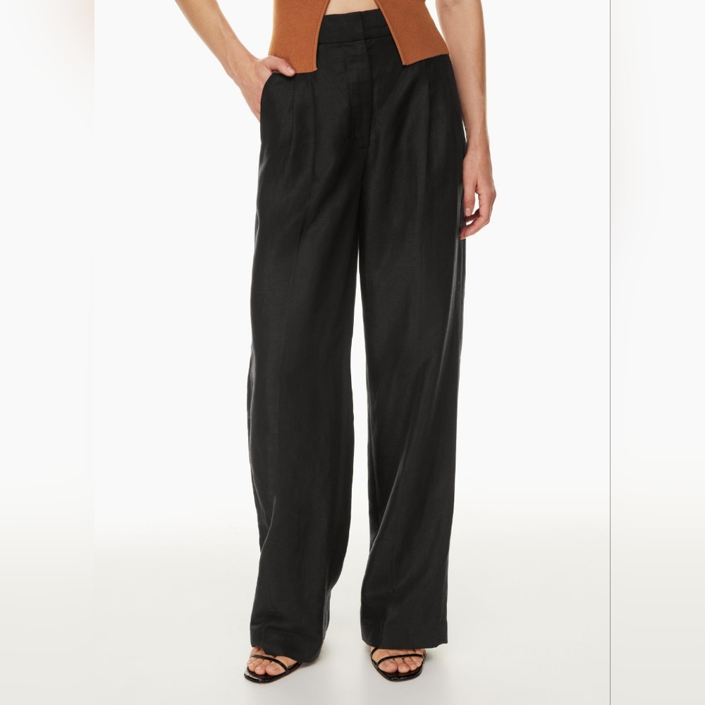 Aritzia Effortless Pants Linen Black